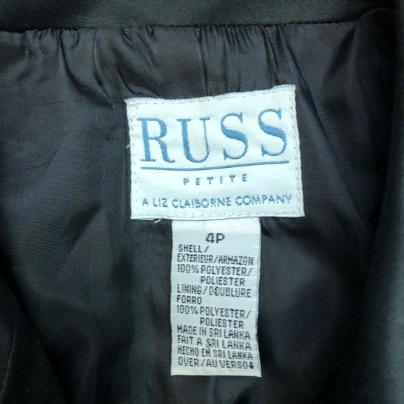 Vintage Black Satin Trench Style Coat by Russ - Picture 2 of 10